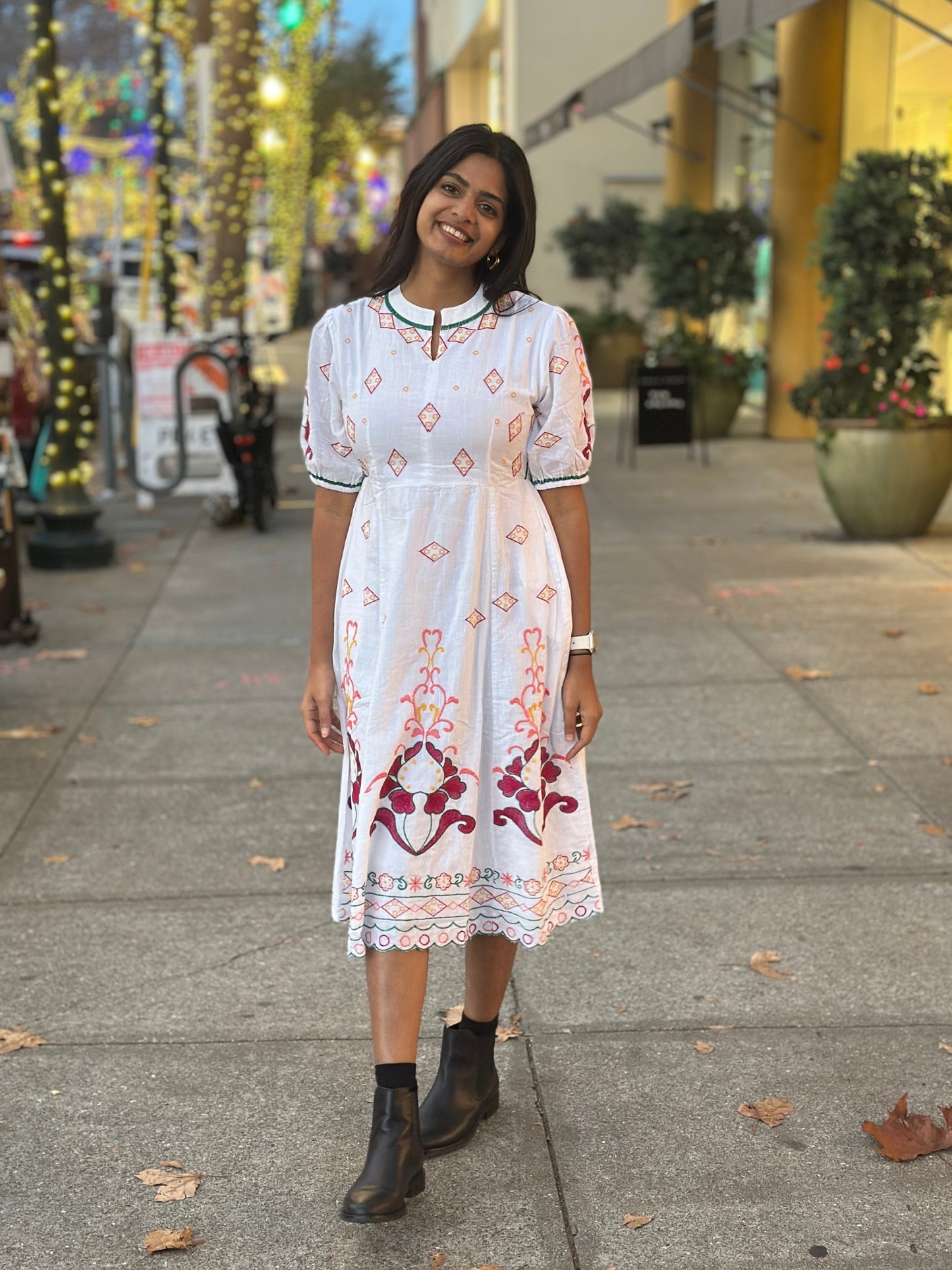 Frosty White Midi Dress