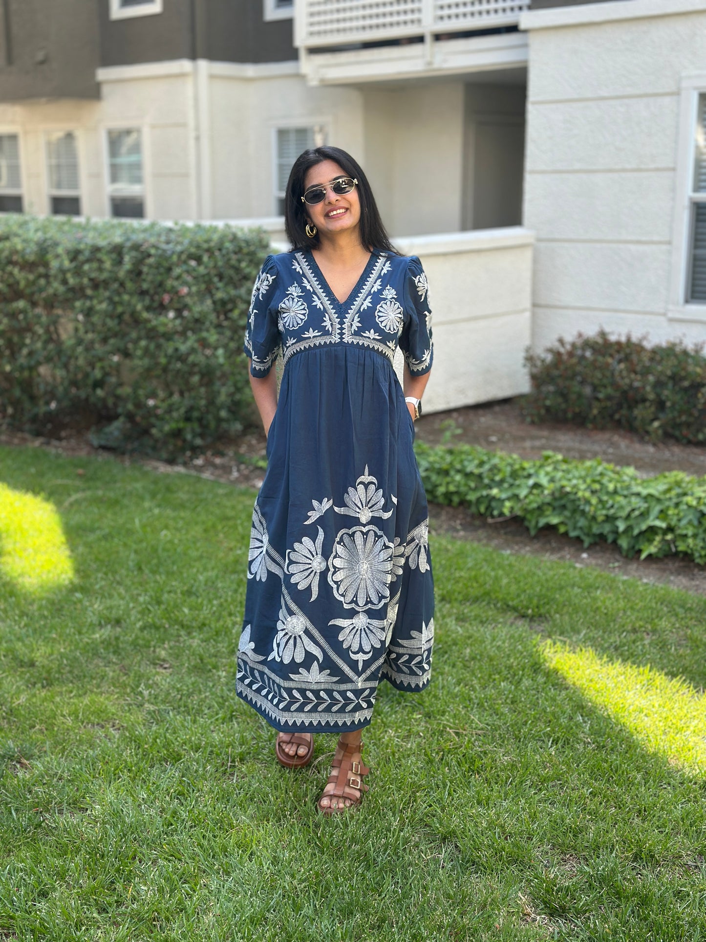 Midnight Blue Midi Dress