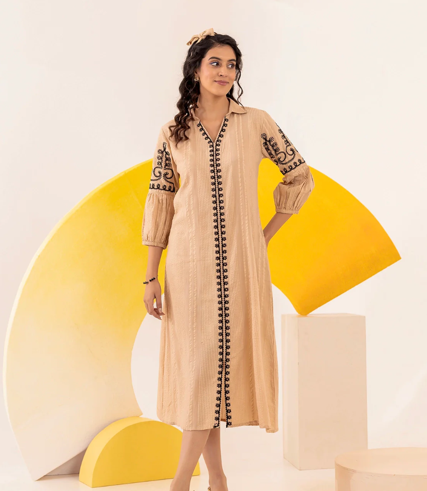 Beige Midi Dress Stitch and Snatch Beige Midi Dress Stitch and Snatch