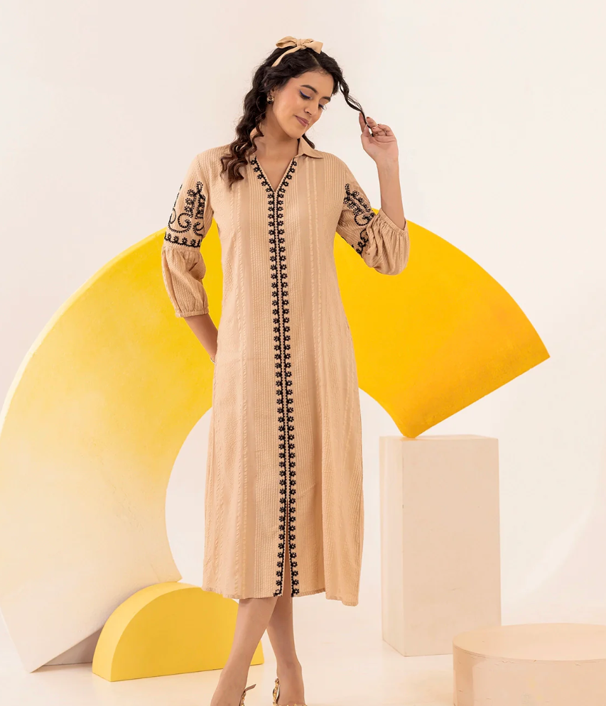 Beige Midi Dress