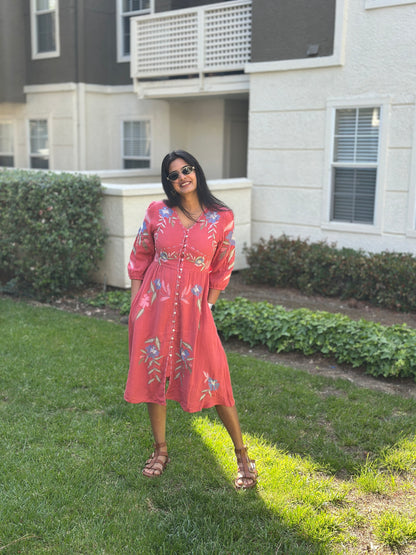 Rust Empire Dress