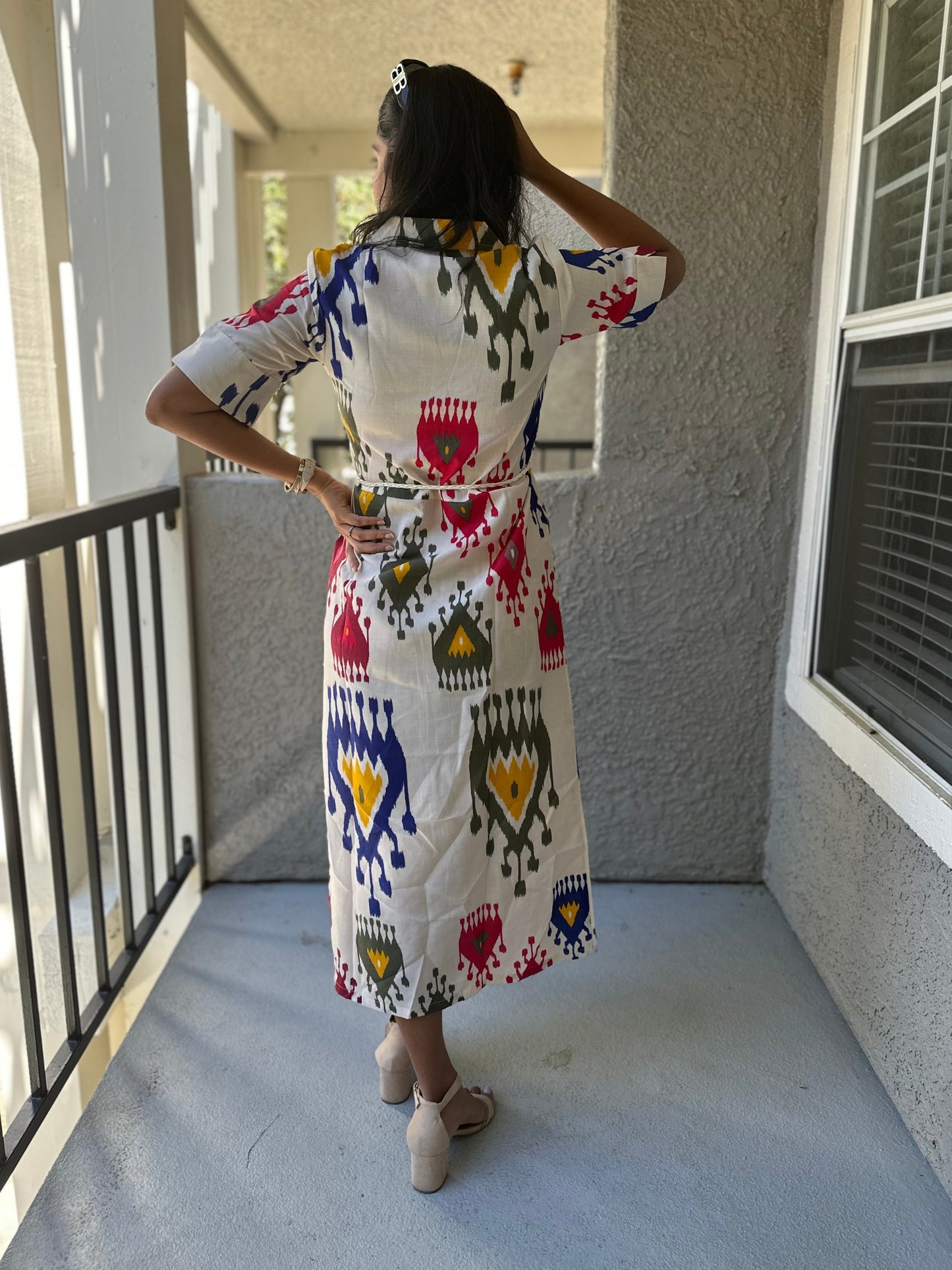 Ikkat Midi Dress