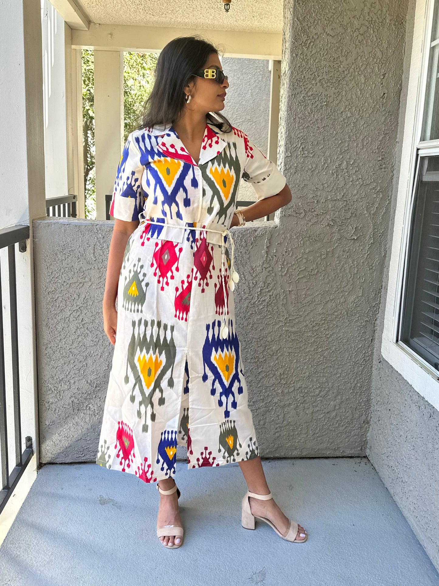 Ikkat Midi Dress
