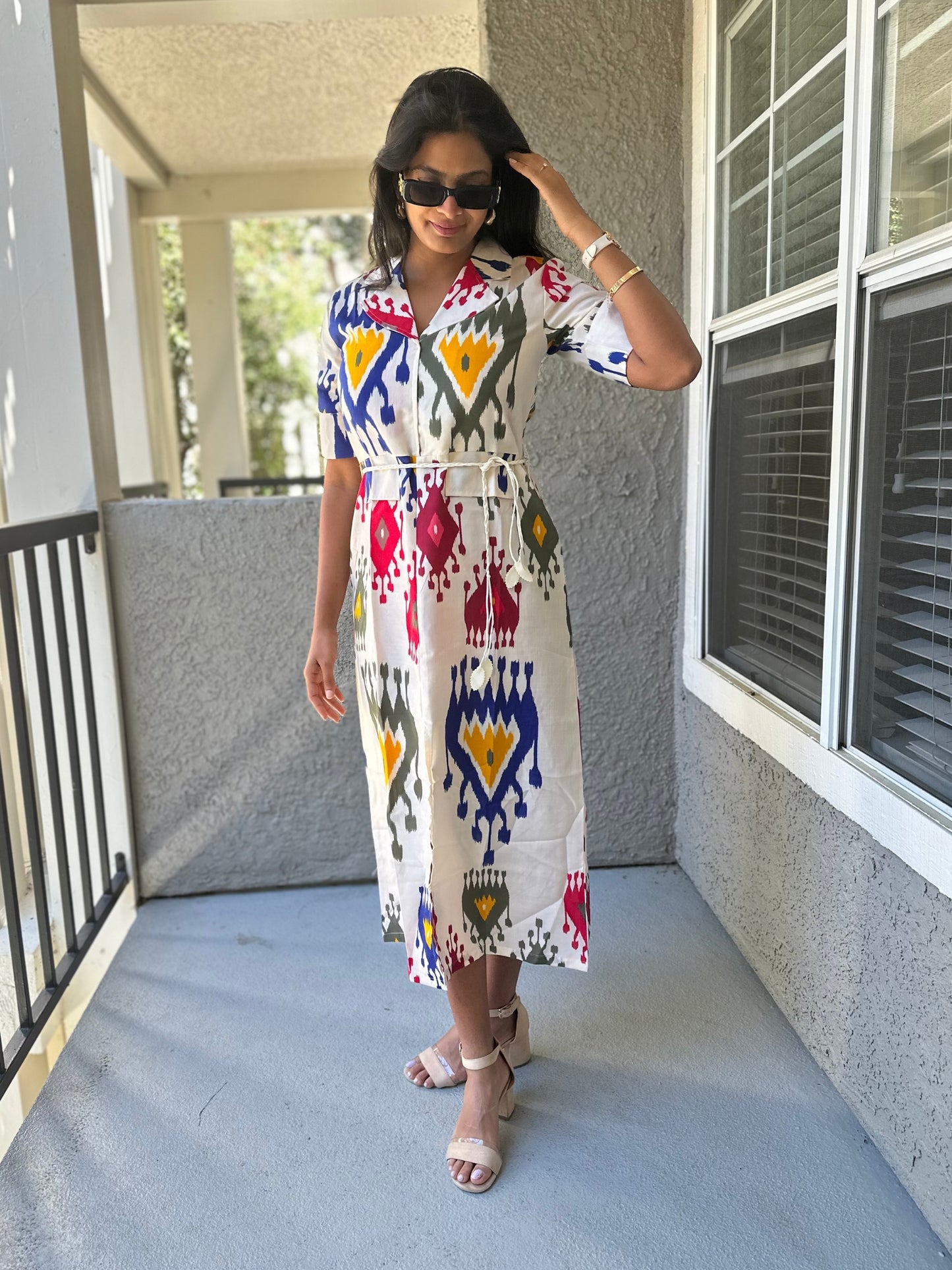 Ikkat Midi Dress