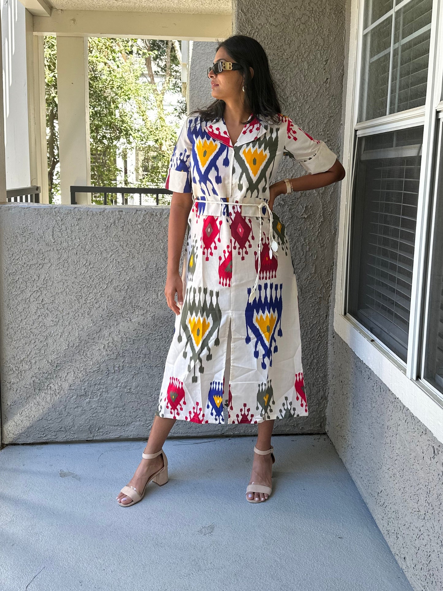 Ikkat Midi Dress