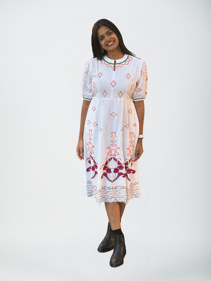 Frosty White Midi Dress