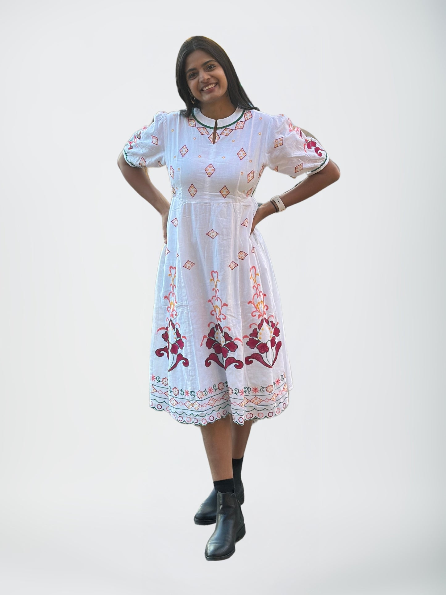 Frosty White Midi Dress