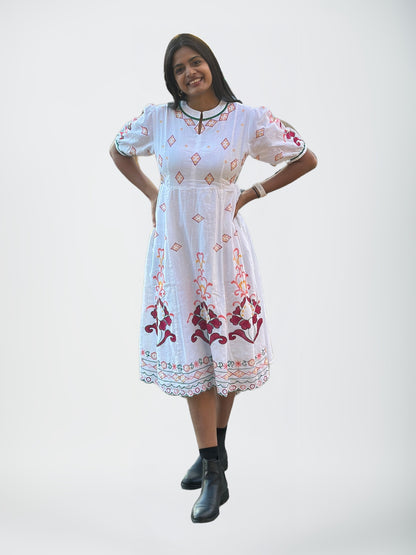 Frosty White Midi Dress