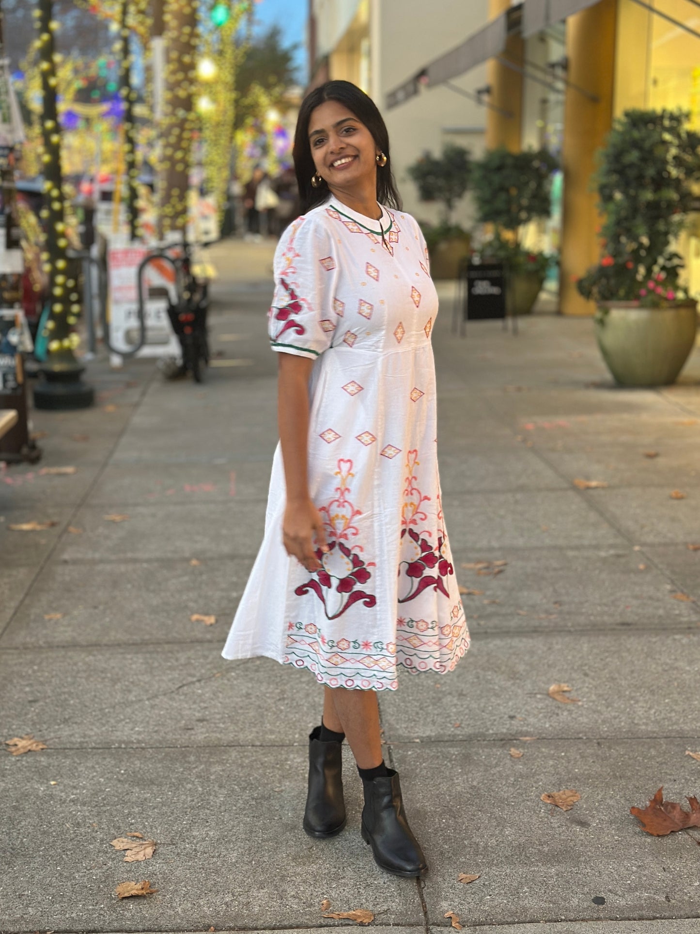 Frosty White Midi Dress