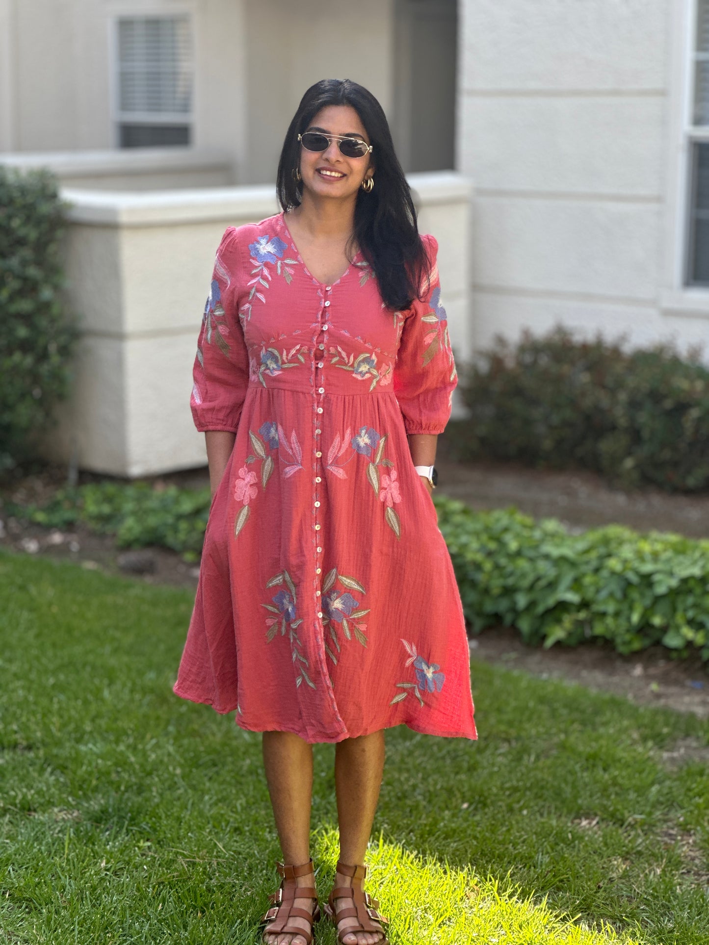 Rust Empire Dress