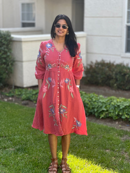 Rust Empire Dress