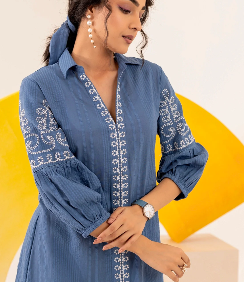 Blue Midi Dress Stitch and Snatch Blue Midi Dress Stitch and Snatch