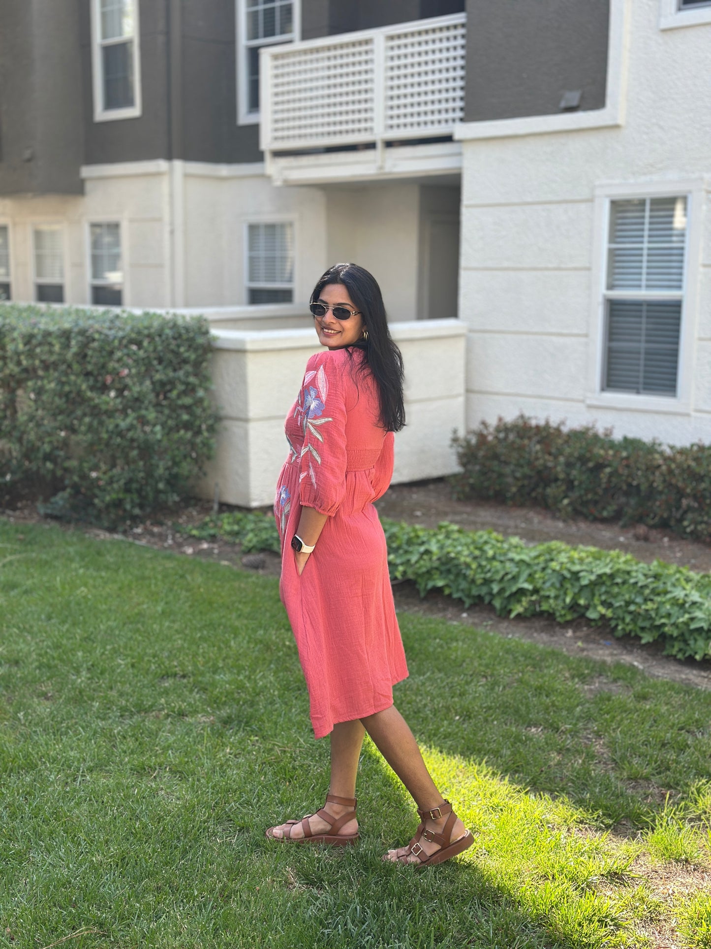 Rust Empire Dress