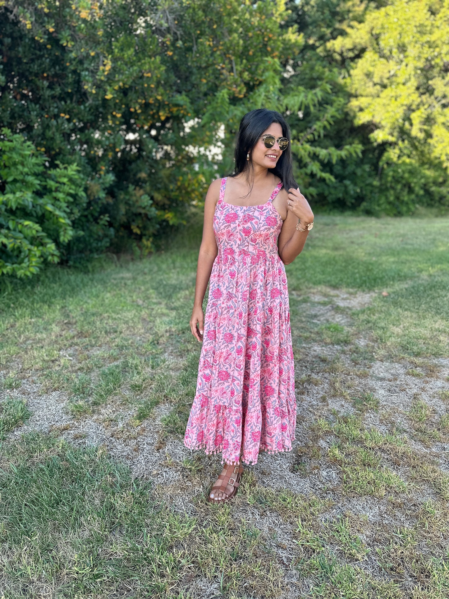 Rosy Bloom Maxi Dress