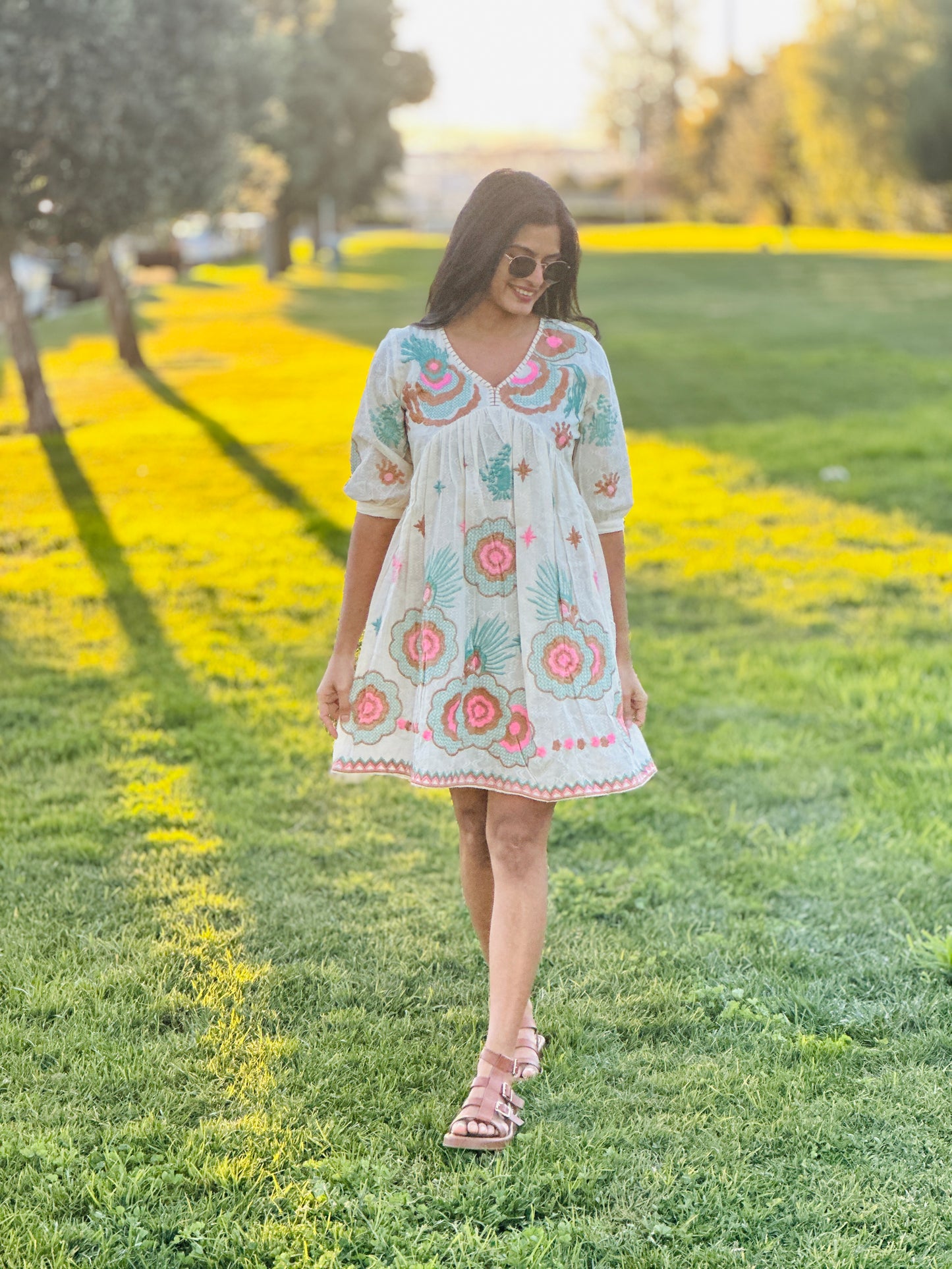 Ivory Blossom Short Dress