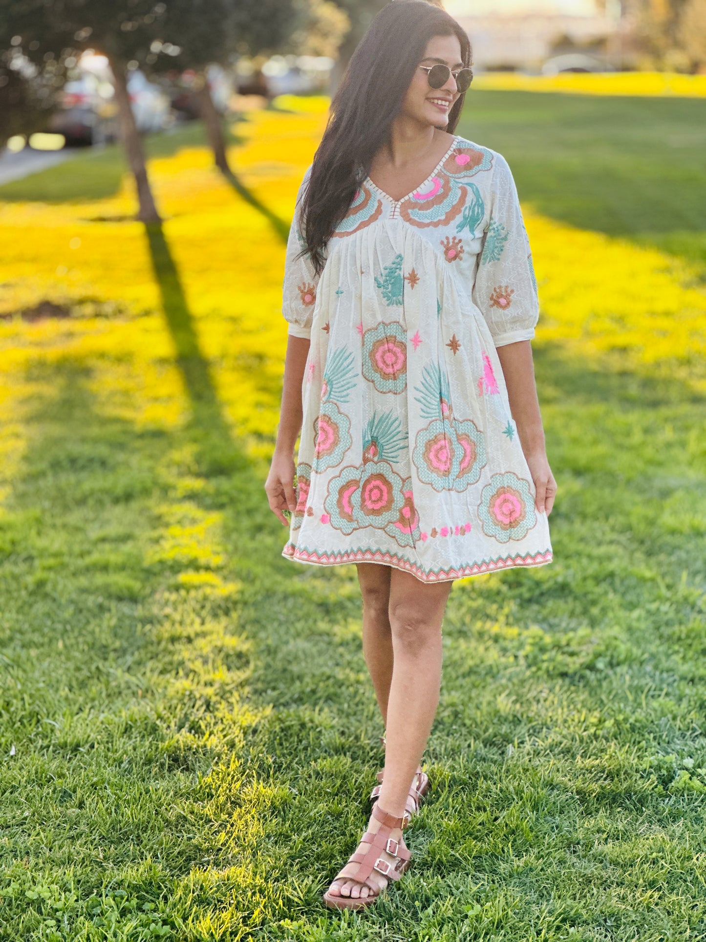 Ivory Blossom Short Dress