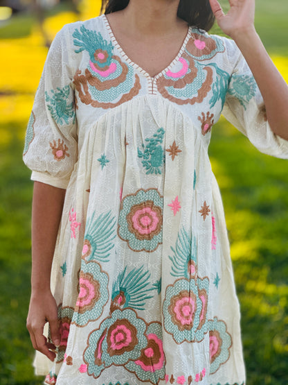 Ivory Blossom Short Dress