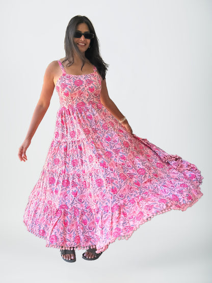 Rosy Bloom Maxi Dress